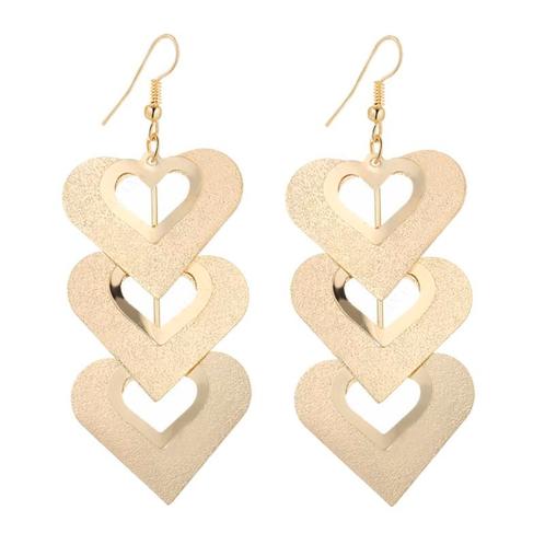 Fako Bijoux® - Oorbellen - Aluminium - Hartjes - Goudkleurig, Handtassen en Accessoires, Oorbellen, Verzenden