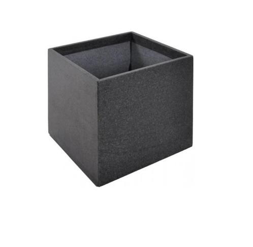 Polymeerbeton plantenbak antra 60x60x60cm - Met bodem op=op, Tuin en Terras, Bloembakken en Plantenbakken, 60 cm of meer, 60 tot 100 cm