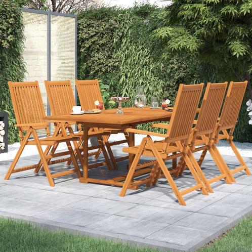 vidaXL 7-delige Tuinset massief acaciahout, Tuin en Terras, Tuinsets en Loungesets, Tuinset, Nieuw, Verzenden