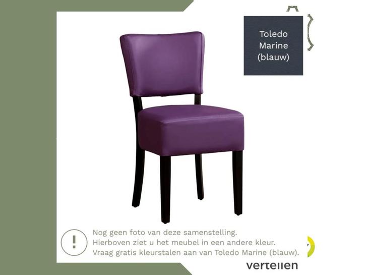 Leren eetkamerstoel Rest - Toledo Marine (blauw) - Poten, Huis en Inrichting, Stoelen, Blauw, Eén, Nieuw, Leer, Ophalen of Verzenden