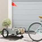 vidaXL Fietstrailer oxford stof en ijzer grijs, Verzenden, Nieuw