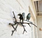 Beeldje - Vogeltjes op een tak - Brons