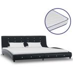 vidaXL Bed met traagschuim matras kunstleer zwart 180x200 cm, Huis en Inrichting, Slaapkamer | Bedden, Nieuw, Verzenden