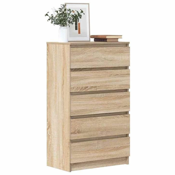 vidaXL Ladekast 60x36x103 cm bewerkt hout sonoma, Huis en Inrichting, Kasten | Dressoirs, Nieuw, Verzenden