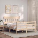 vidaXL Bedframe met hoofdbord massief hout 140x200 cm, Huis en Inrichting, Slaapkamer | Bedden, Verzenden, Nieuw