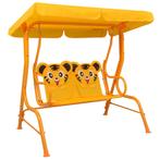 vidaXL Kinderschommelbank 115x75x110 cm stof geel, Tuin en Terras, Verzenden, Nieuw