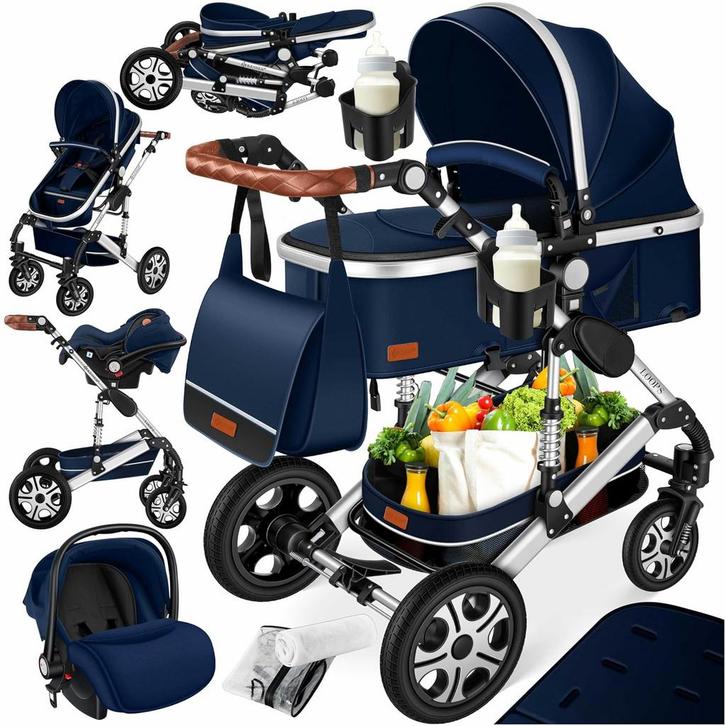 Kinderwagen 3 in 1 - Buggy - Wandelwagen - Kinderbuggy - Bla, Huis en Inrichting, Woonaccessoires | Overige, Verzenden