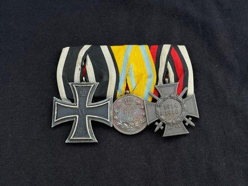 Allemagne - Saxe - Spange de 3 médailles - Médaille, Verzamelen, Militaria | Algemeen