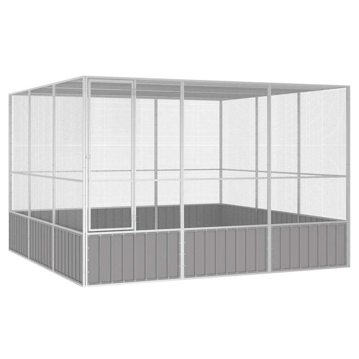 vidaXL Vogelkooi 302,5x324,5x211,5 cm gegalvaniseerd staal, Dieren en Toebehoren, Vogels | Toebehoren, Nieuw, Verzenden