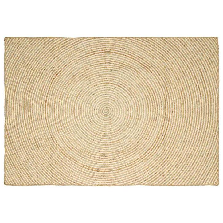 vidaXL Tapijt Natuurlijk en Wit 200 x 290 cm Jute, Maison & Meubles, Ameublement | Tapis & Moquettes, Envoi