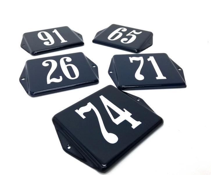 Oud Hollands blauwe huisnummer emaille, Verzamelen, Merken en Reclamevoorwerpen, Verzenden