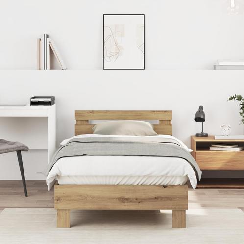vidaXL Artisan Eiken Bedframe, 90 x 190 cm, gemaakt van, Huis en Inrichting, Slaapkamer | Bedden, Nieuw, Verzenden
