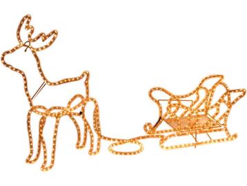 Nampook Kerstverlichting - 60 x 28 x 77 cm - rendier slee, Verzenden