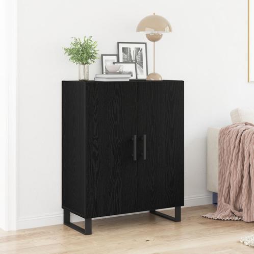 vidaXL Sideboard Zwart Eiken 69,5x34x90 cm Gefabriceerd Hout, Huis en Inrichting, Kasten | Dressoirs, Nieuw, Verzenden