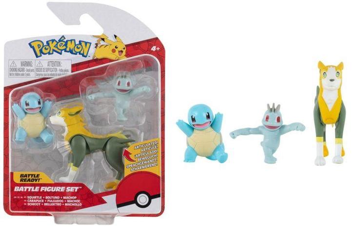 Jazwares Pokémon Battle Figure 3-Pack-Squirtle / Machop /, Collections, Jouets miniatures, Enlèvement ou Envoi