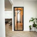 Stalen Binnendeur - Zwart - 5 Vlaks rond - Helder glas, Doe-het-zelf en Bouw, Deuren en Vliegenramen, Minder dan 80 cm, Binnendeur