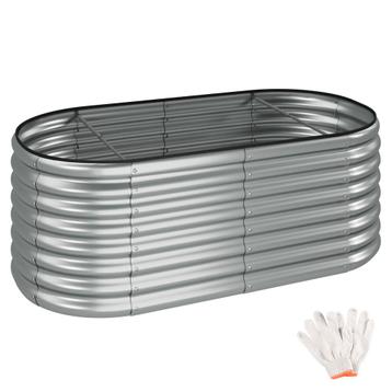 tectake Hoge plantenbak Flormma, 603l, verzinkt, 160x80x60cm, Tuin en Terras, Verzenden, Nieuw