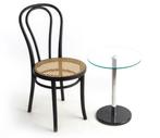 Bijzettafel - Glastische Postmodernisme - chroom