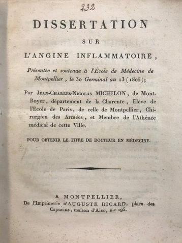 [Ecole de Médecine de Montpellier] - Recueil de 17 thèses