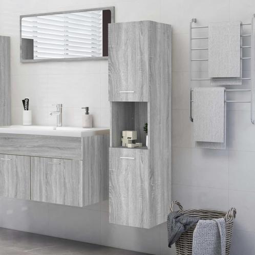 vidaXL Badkamerkast 30x30x130 cm bewerkt hout grijs sonoma, Maison & Meubles, Salle de bain | Meubles de Salle de bain, Envoi