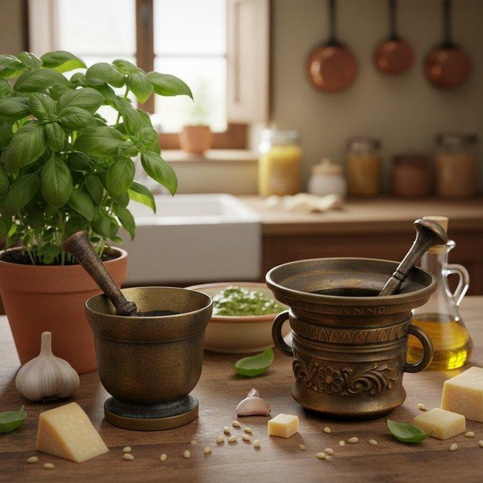 Heinrick ter Horst - Vijzel en stamper (2) - Bloemdecoraties, Antiek en Kunst, Antiek | Keukengerei