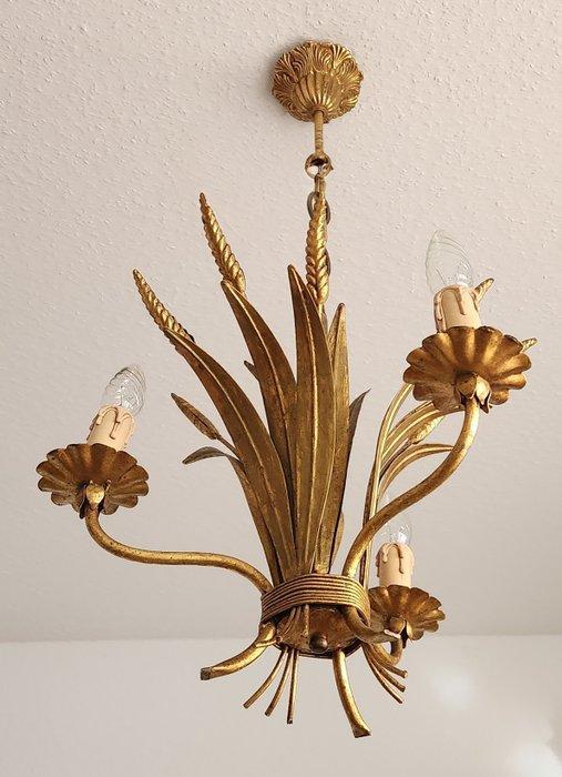 Kroonluchter - Verguld, IJzer - Blattgoud shabby bloemen, Antiek en Kunst, Antiek | Overige Antiek