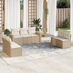 vidaXL 7-delige Loungeset met kussens poly rattan beige, Tuin en Terras, Verzenden, Nieuw, Loungeset