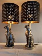 Tafellamp met beeldje (2) - Schemerlampen - Luipaard -