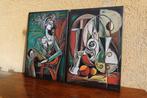 Ksavera - Abstract paintings A1426 - cubism diptych