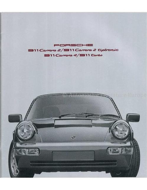 1991 PORSCHE 911 CARRERA & TURBO BROCHURE ENGELS, Livres, Autos | Brochures & Magazines