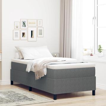 vidaXL Boxspring Bed met Matras - Lichtgrijs, Eenpersoons,, Verzenden