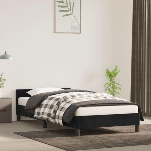 vidaXL Cadre de lit avec tête de lit Noir 90x190 cm, Maison & Meubles, Chambre à coucher | Lits, Neuf, Envoi