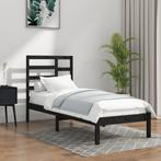 vidaXL Cadre de lit Noir Bois massif 90x200 cm, Maison & Meubles, Chambre à coucher | Lits, Neuf, Verzenden