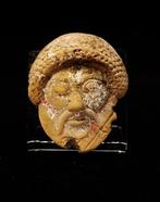 Etruscan - Masker van de god Acheloos met overblijfselen van, Antiek en Kunst