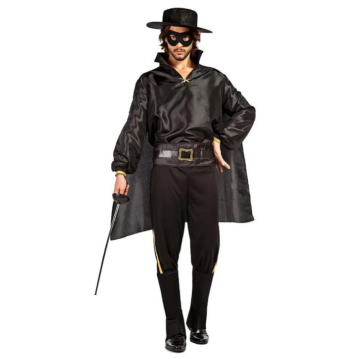 Zorro Kostuum Zwart Heren, Kleding | Heren, Carnavalskleding en Feestkleding, Nieuw, Verzenden