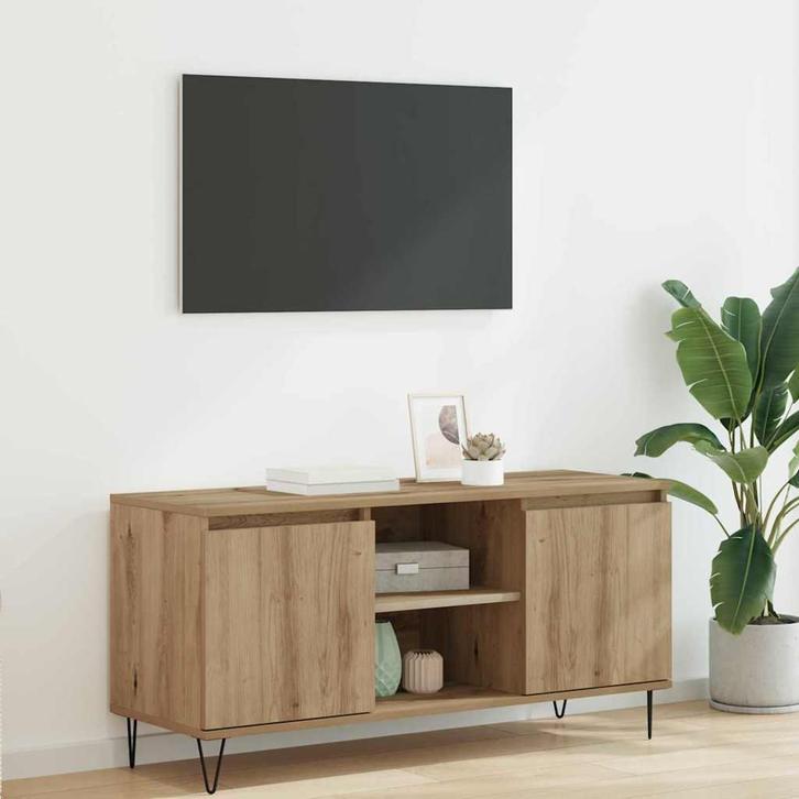 vidaXL TV Kast Artisan Eiken 104 x 35 x 50 cm Bewerkt hout, Huis en Inrichting, Kasten |Televisiemeubels, Nieuw, Verzenden