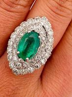 Ring Platina Smaragd - Diamant, Nieuw