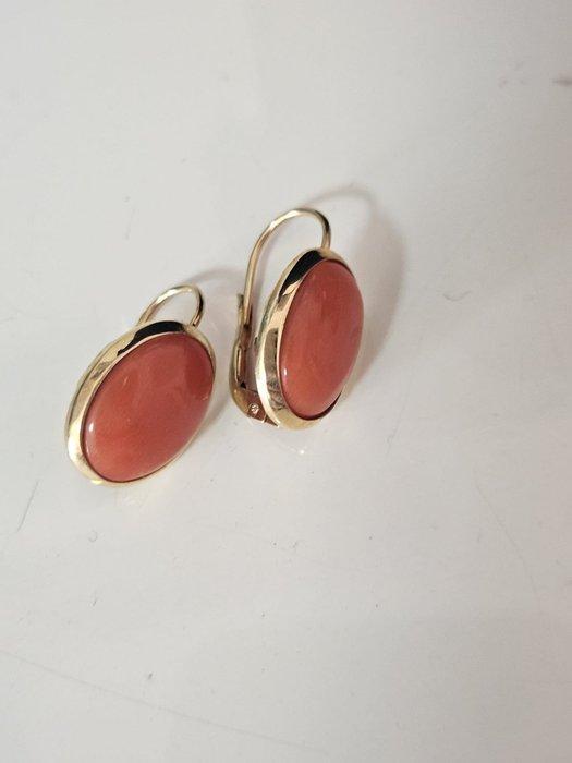 Oorbellen - 18 karaat Geel goud Koraal - Koraal - Oorbellen, Handtassen en Accessoires, Oorbellen