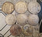 Frankrijk. Lot de 8 monnaies en argent (5 Francs a 100