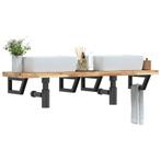 vidaXL Badkamer wandschap staal en massief acaciahout, Verzenden, Nieuw