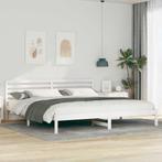 vidaXL Bedframe met hoofdeinde Wit 200 x 220 cm Massief, Huis en Inrichting, Slaapkamer | Bedden, Verzenden, Nieuw