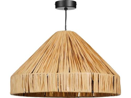Mica Decorations Elisa Hanglamp - H24 x Ø40 cm - Raffia -, Huis en Inrichting, Lampen | Hanglampen, Nieuw, Verzenden