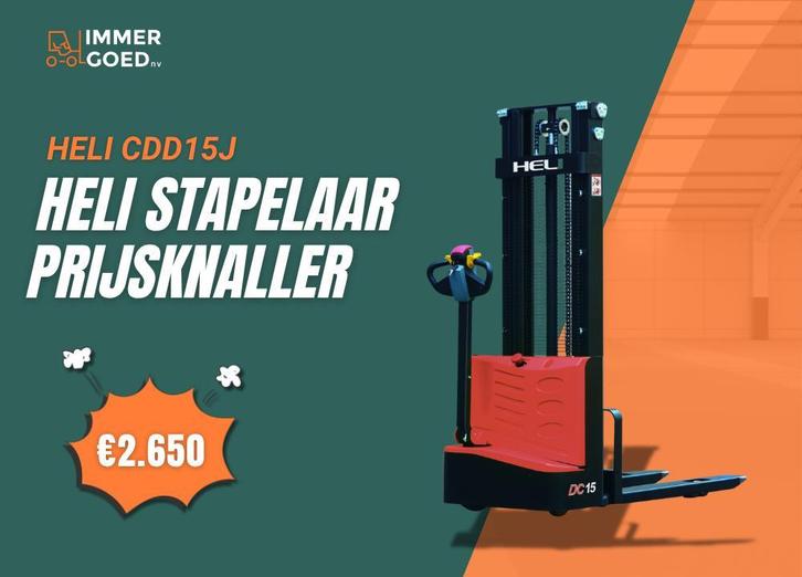 Nieuwe stapelaar HELI 1500kg - 3,5 m - incl. gratis levering, Zakelijke goederen, Machines en Bouw | Heftrucks en Intern transport