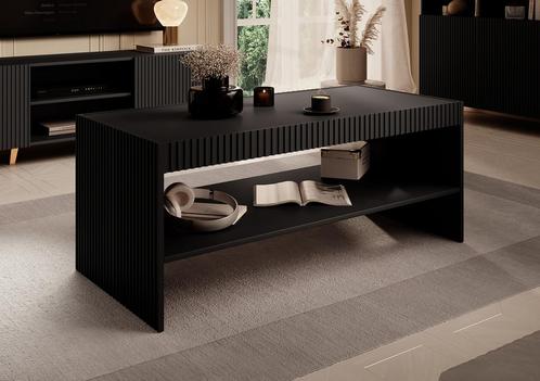 Meubella | salontafel mat zwart met extra plank 120x57x50cm, Huis en Inrichting, Tafels | Salontafels, Nieuw, 50 tot 100 cm, 50 tot 75 cm