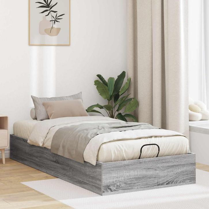 vidaXL Ottoman Bedframe Grijze Sonoma 80,5 x 200 cm, Huis en Inrichting, Slaapkamer | Bedden, Nieuw, Verzenden