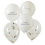 Ballonnen Happy Anniversary 30cm 5st, Nieuw, Verzenden