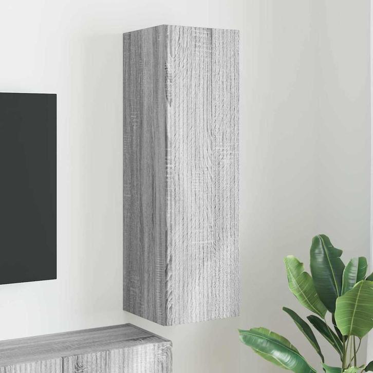 vidaXL TV Wandkast Grijs Sonoma 30 x 31 x 100 cm Bewerkt, Huis en Inrichting, Kasten |Televisiemeubels, Nieuw, Verzenden