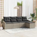 vidaXL Tuin Eettafel Set met kussen met opslag 5 pcs, Verzenden, Nieuw
