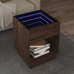 vidaXL Salontafel met Infinity LED 40x40x50 cm bruin, Huis en Inrichting, Tafels | Salontafels, Verzenden, Nieuw