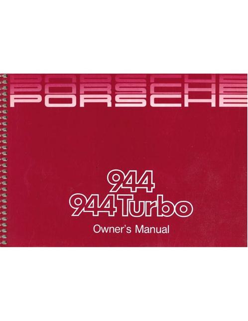 1986 PORSCHE 944 (TURBO) INSTRUCTIEBOEKJE ENGELS, Autos : Divers, Modes d'emploi & Notices d'utilisation